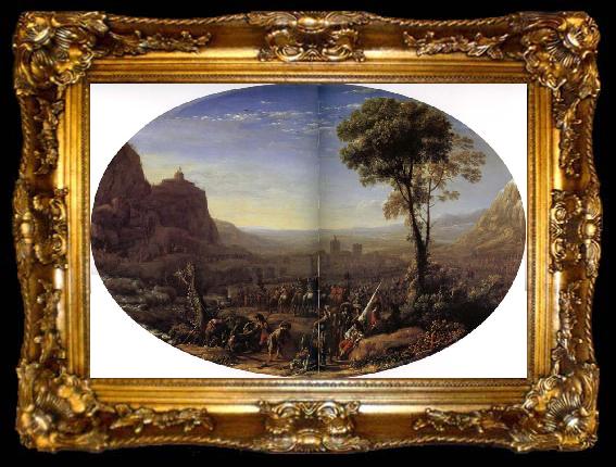 framed  Gellee Claude,dit le Lorrain Le Pas de Suze force par Louis XIII, ta009-2